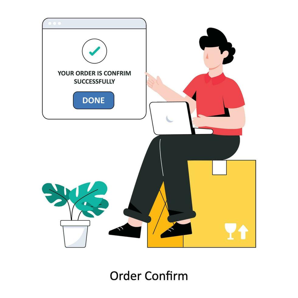 Order Confirm Flat Style Design Vector illustration. Stock illustration