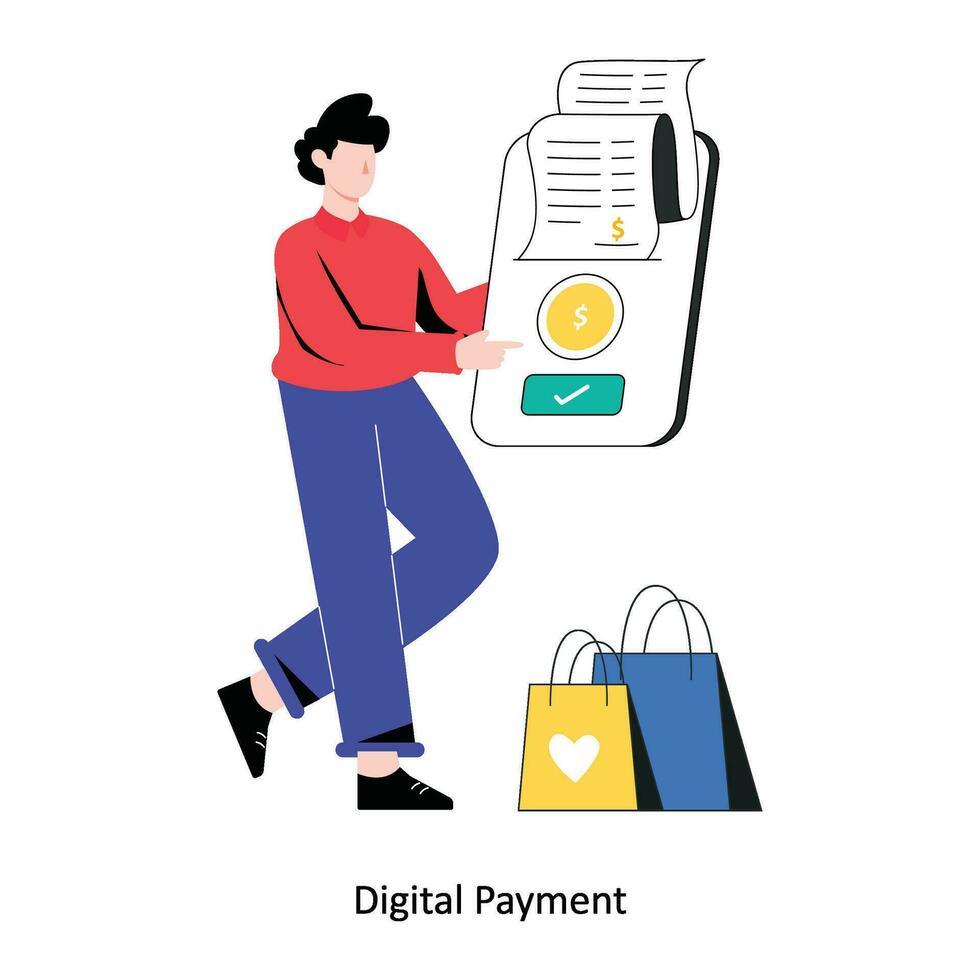 Digital Payment Flat Style Design Vector illustration. Stock illustration