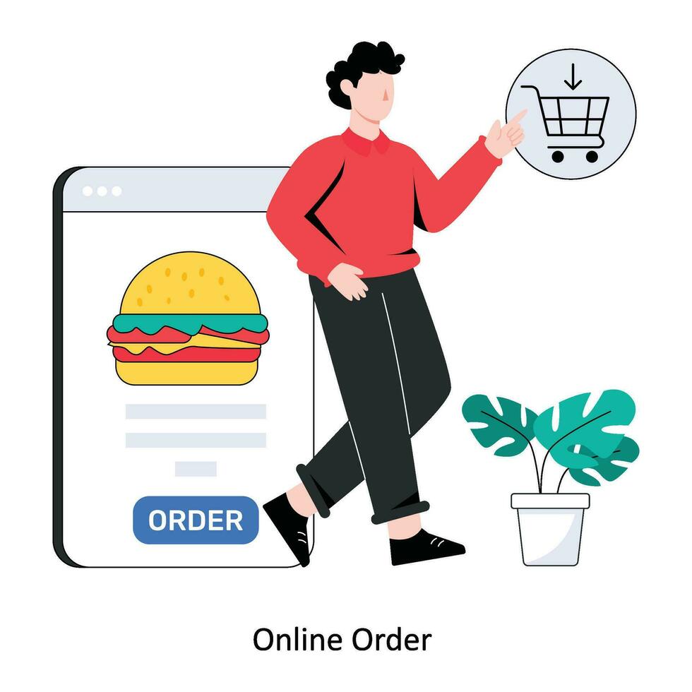 Online Order  Flat Style Design Vector illustration. Stock illustration