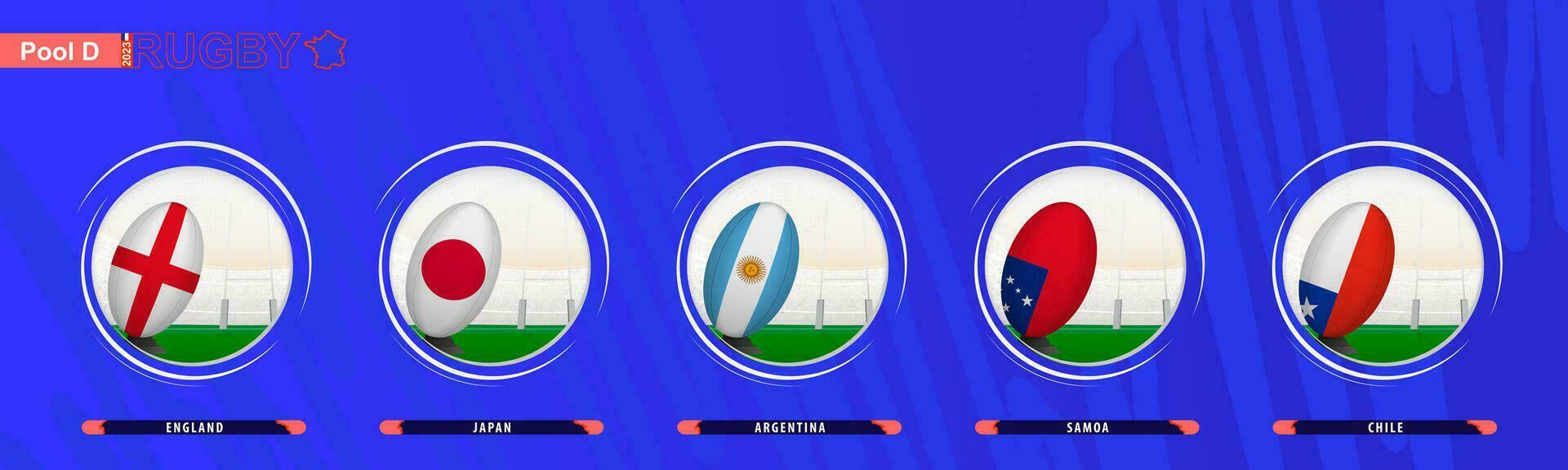 Rugby icon for participants in Pool D rugby competitions. vector