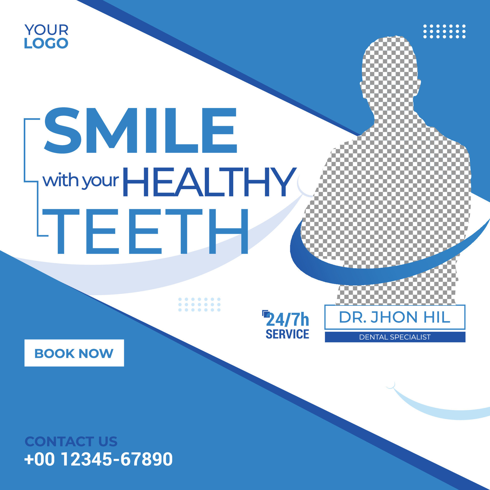 Dental Social Media Post Design Vector EPS Template. 27989299 Vector