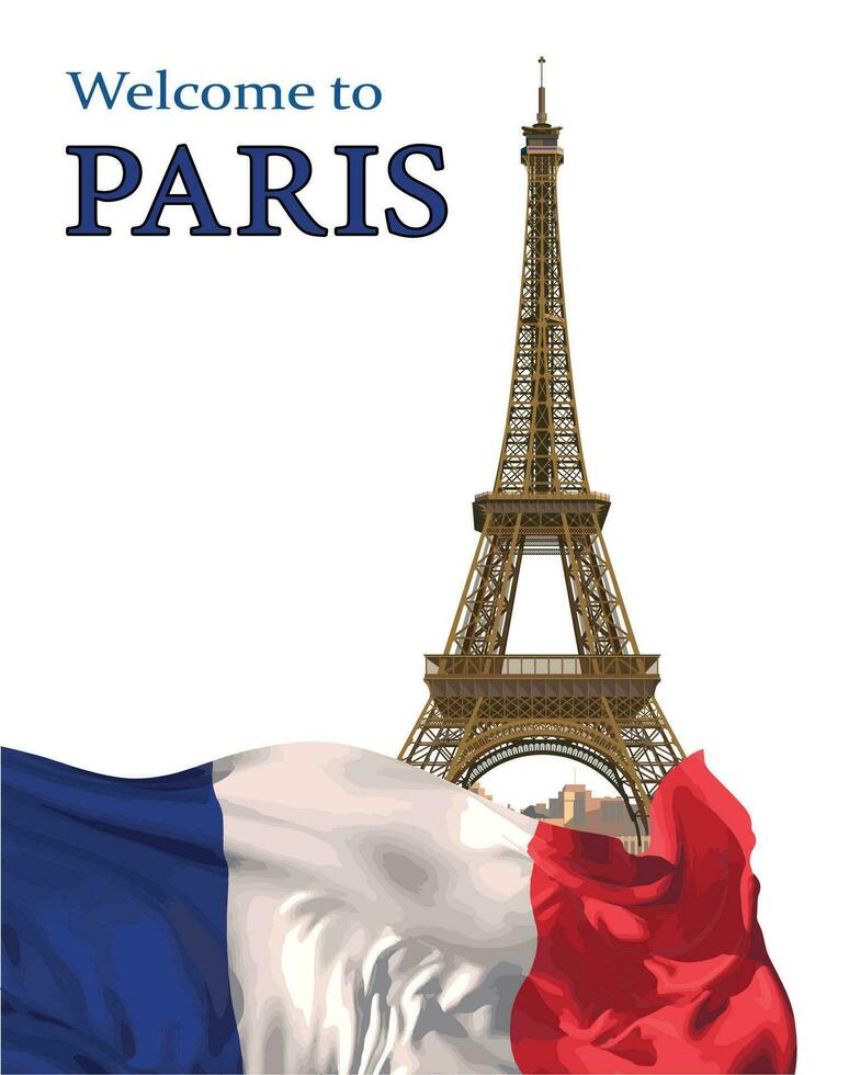 Book cover, postcard with an invitation to Paris. Vector. vector