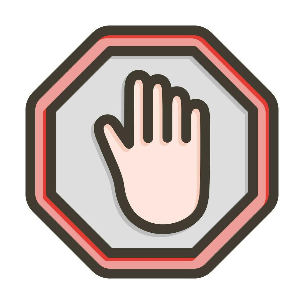 Stop Vector Thick Line Filled Colors Icon For Personal And Commercial Use.