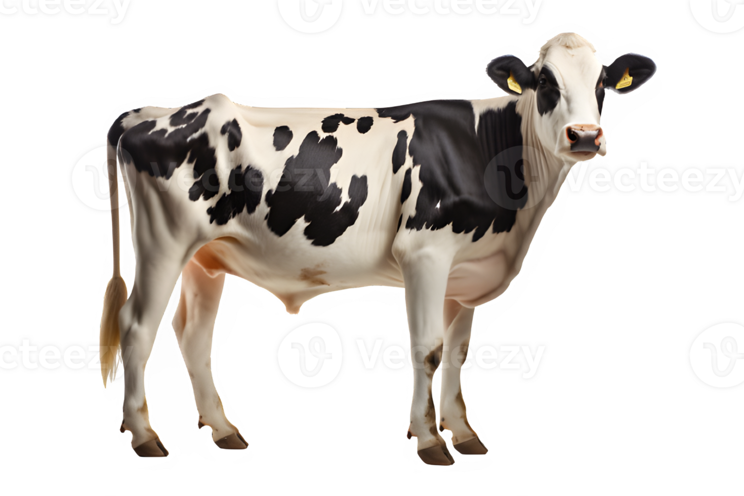 dairy cow isolated on transparent background ,cows cut out png ,generative ai