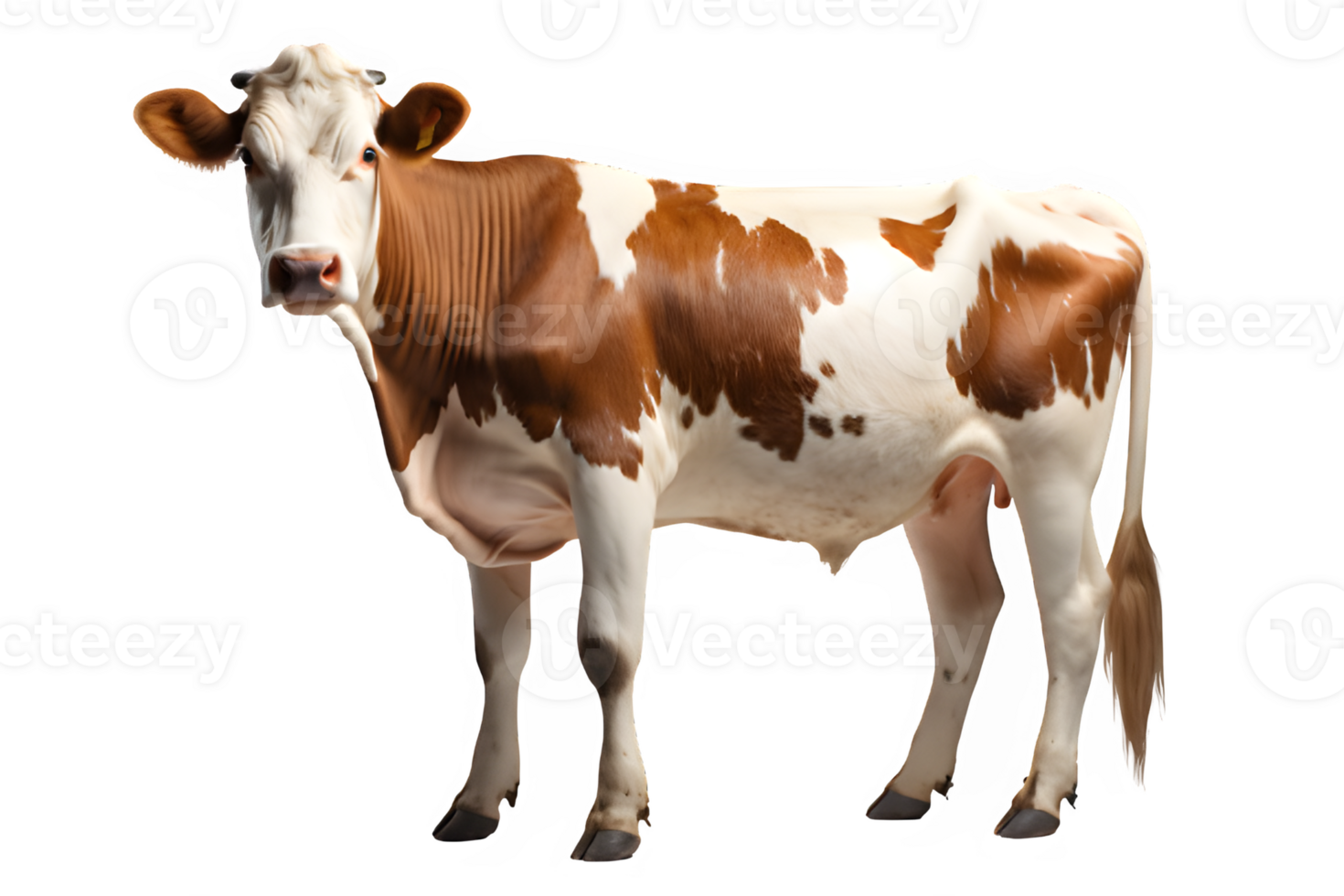 dairy cow isolated on transparent background ,cows cut out png ,generative ai