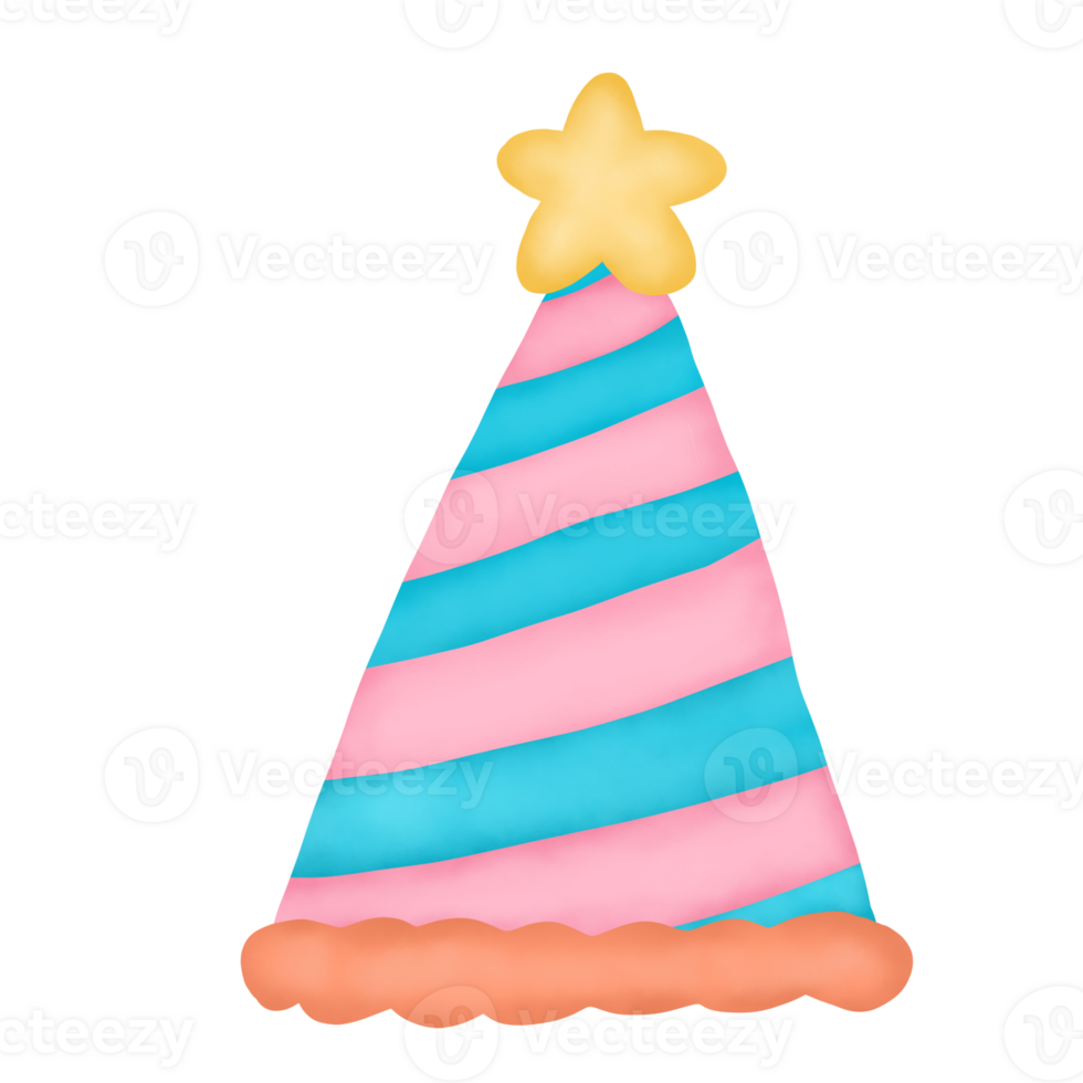 Watercolor hat Birthday clipart png