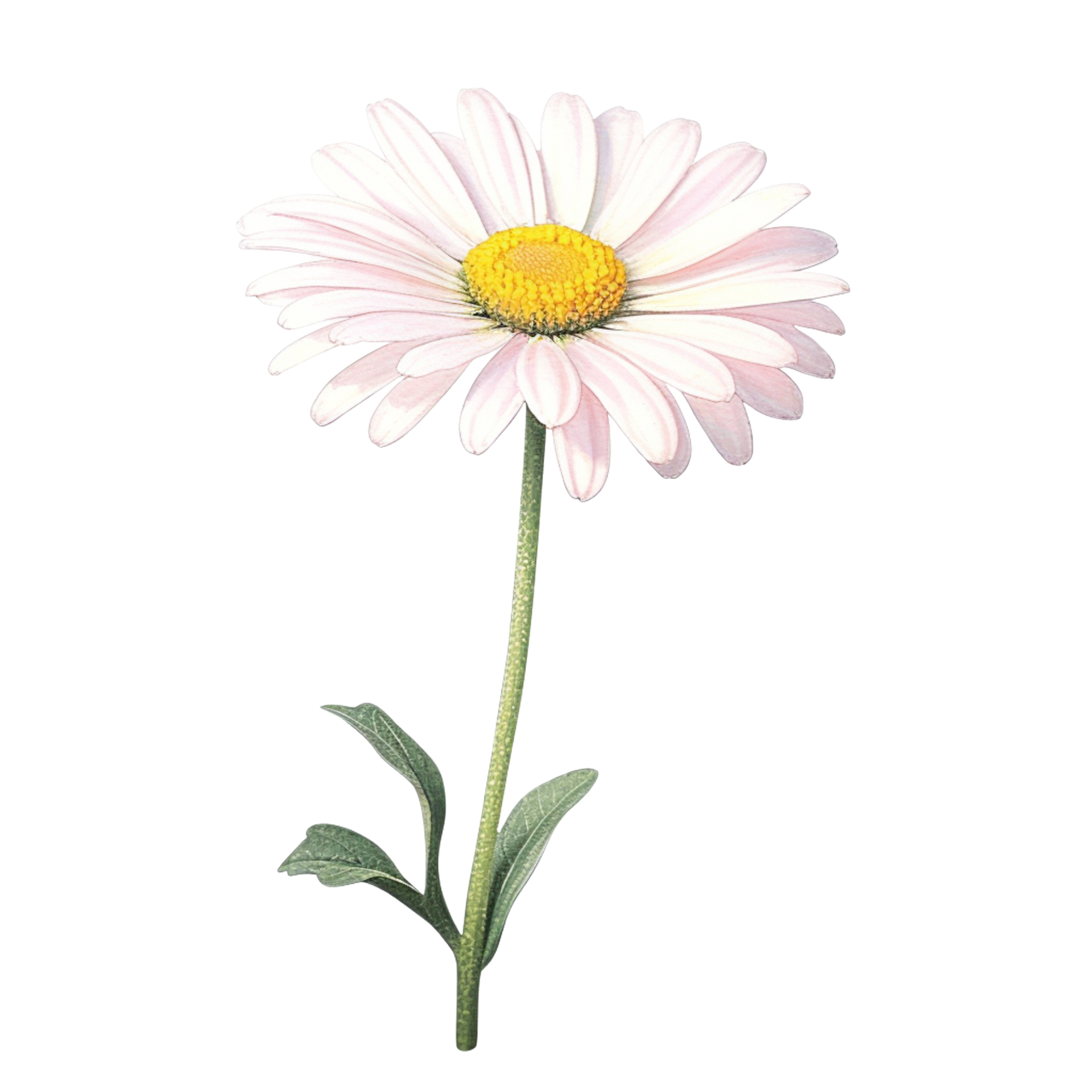 AI Generative watercolor daisy flower pastel isolation on transparent