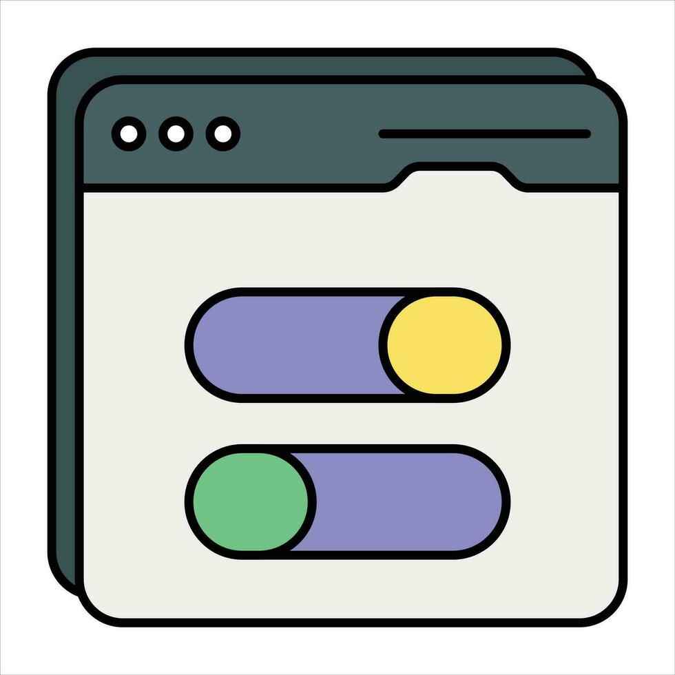 web button color outline icon design style vector