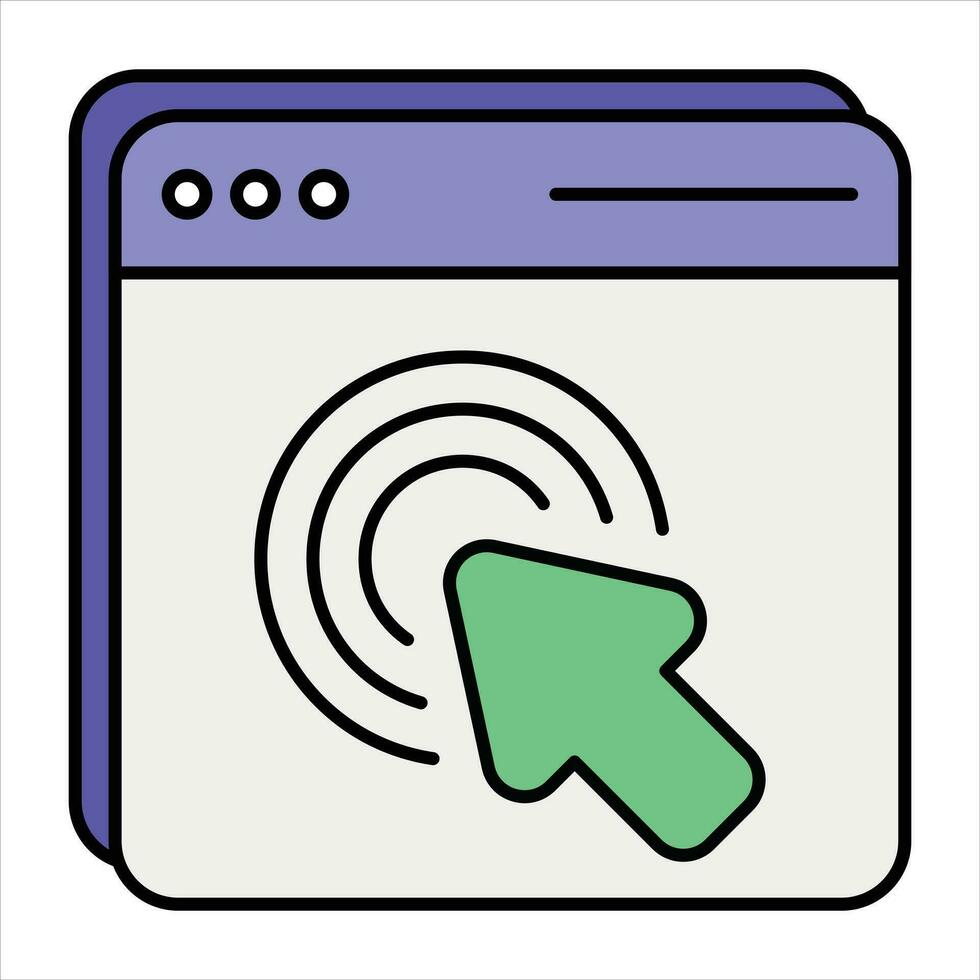 user interaction color outline icon design style vector