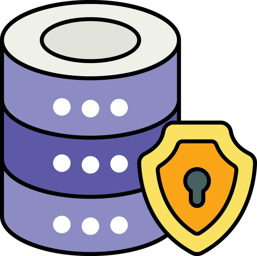 base de datos seguridad color contorno icono diseño estilo vector