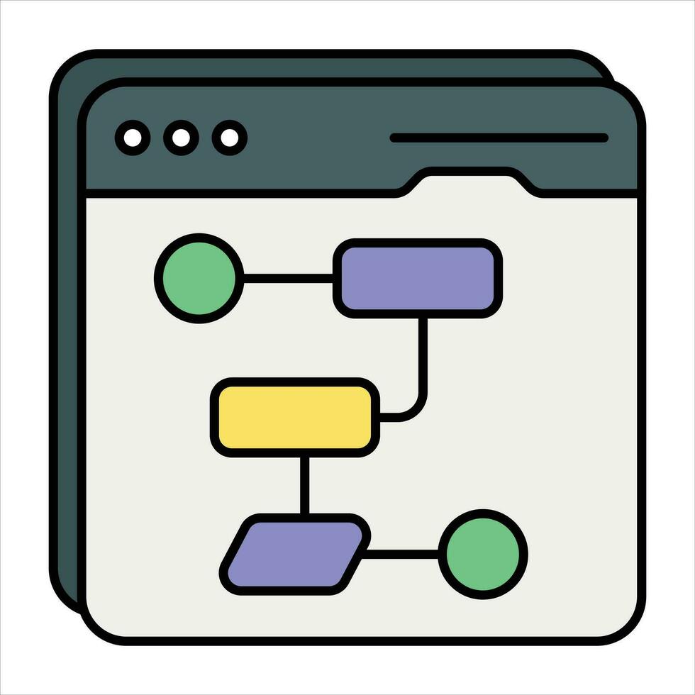 User interface color outline icon design style vector