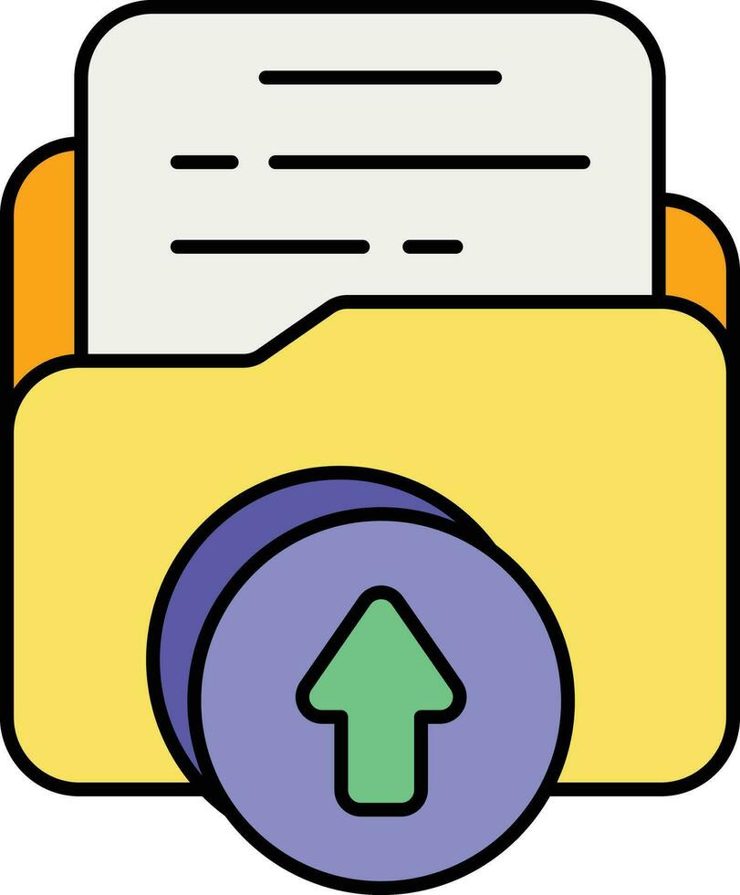 Folder Upload color outline icon design style vector