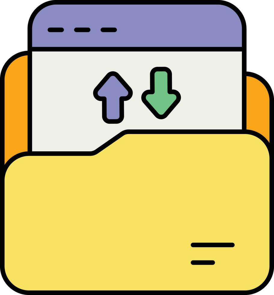 Web data Folder color outline icon design style vector