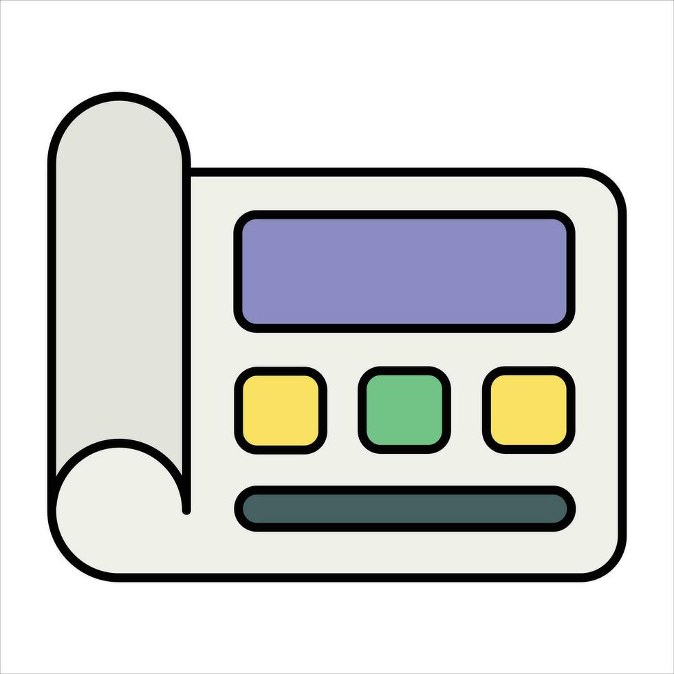 Website Blueprint color outline icon design style vector