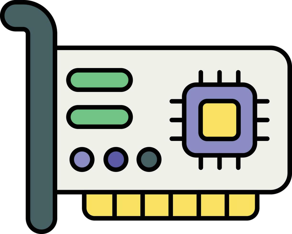 network interface card color outline icon design style 27990285 Vector