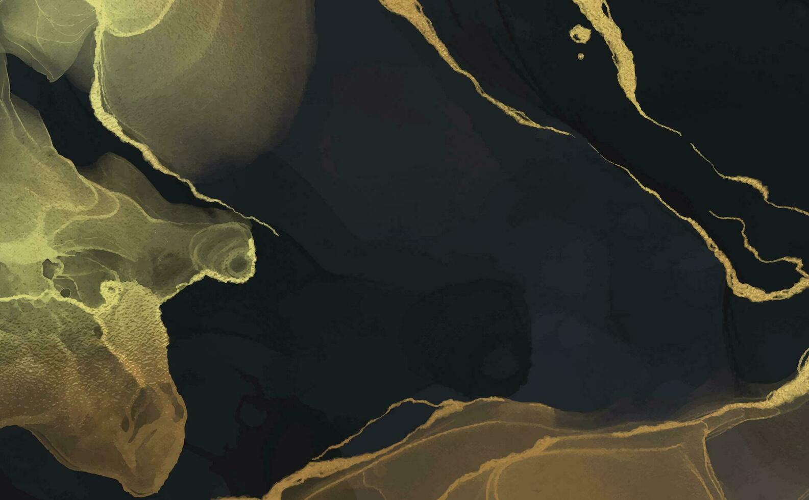 Abstract marble background fluid art painting alcohol ink style with a mix of black, gold colours. Beautiful swirl marble background. vector