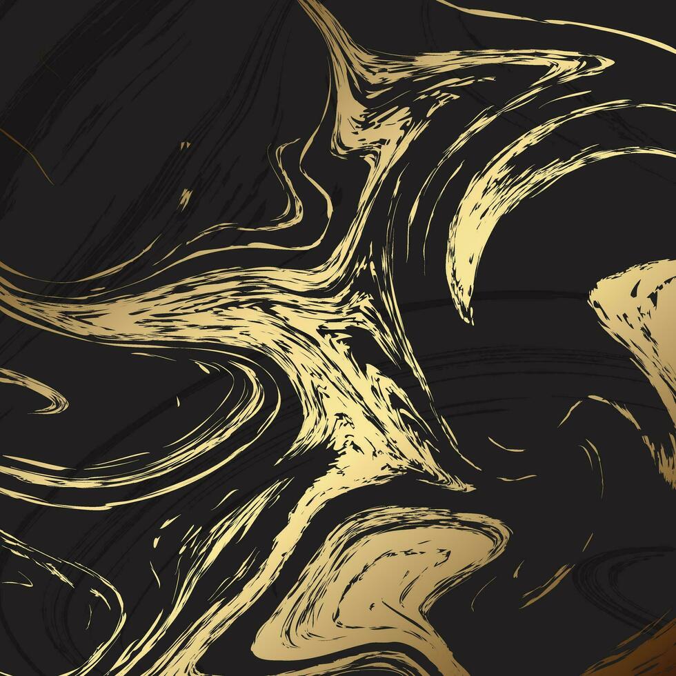 Abstract marble background fluid art painting alcohol ink style with a mix of black, gold colours. Beautiful swirl marble background. vector