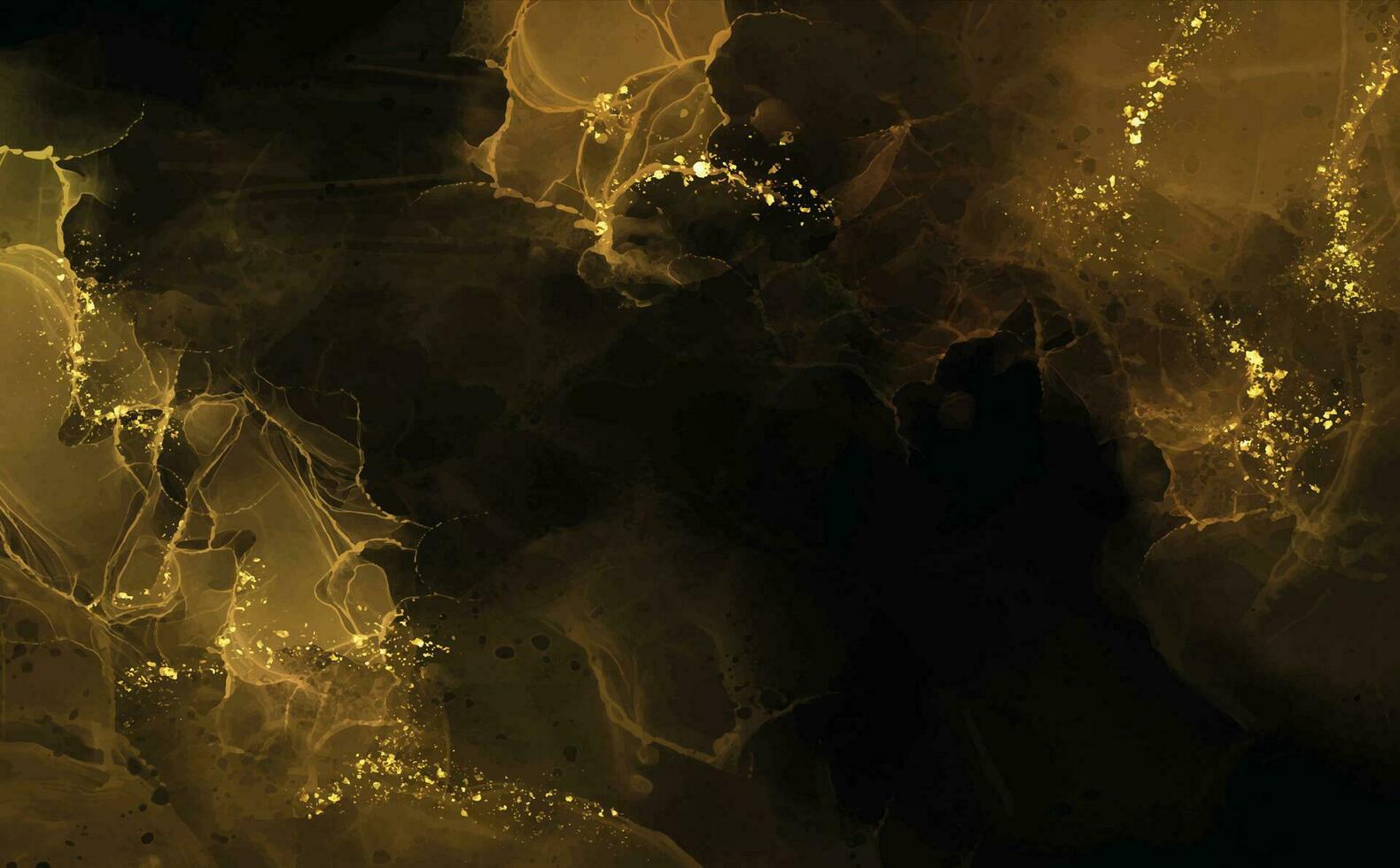 Abstract marble background fluid art painting alcohol ink style with a mix of black, gold colours. Beautiful swirl marble background. vector