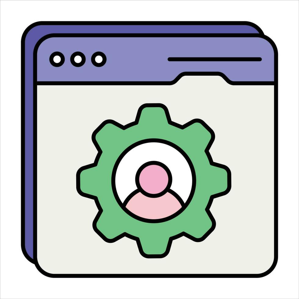 user setting color outline icon design style vector