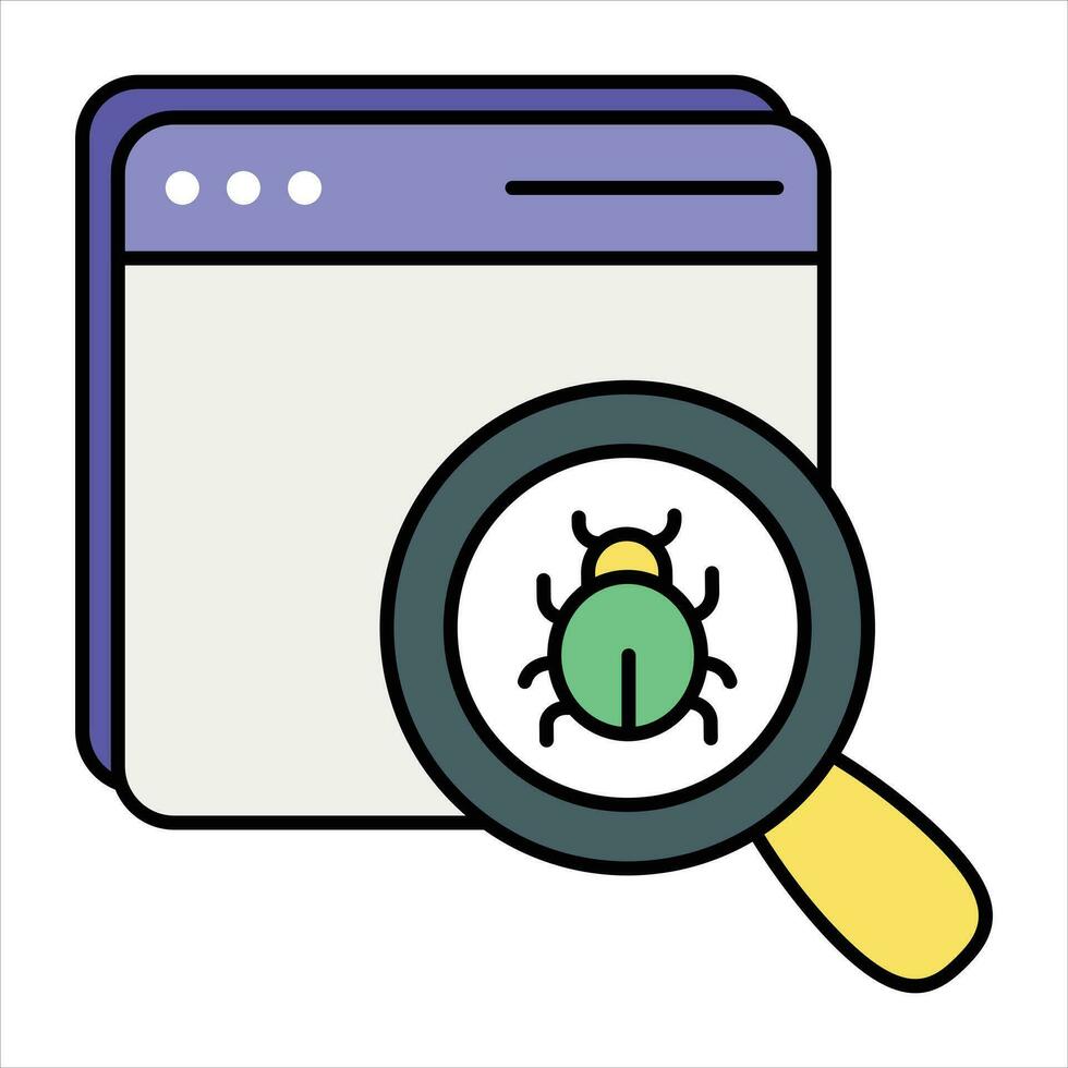 Web Bug color outline icon design style vector