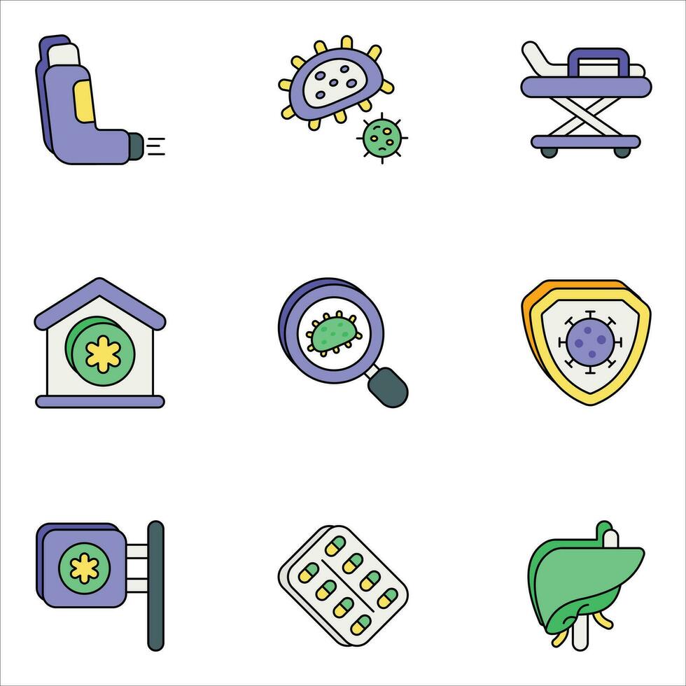 healthcare and medical icons set pack vector