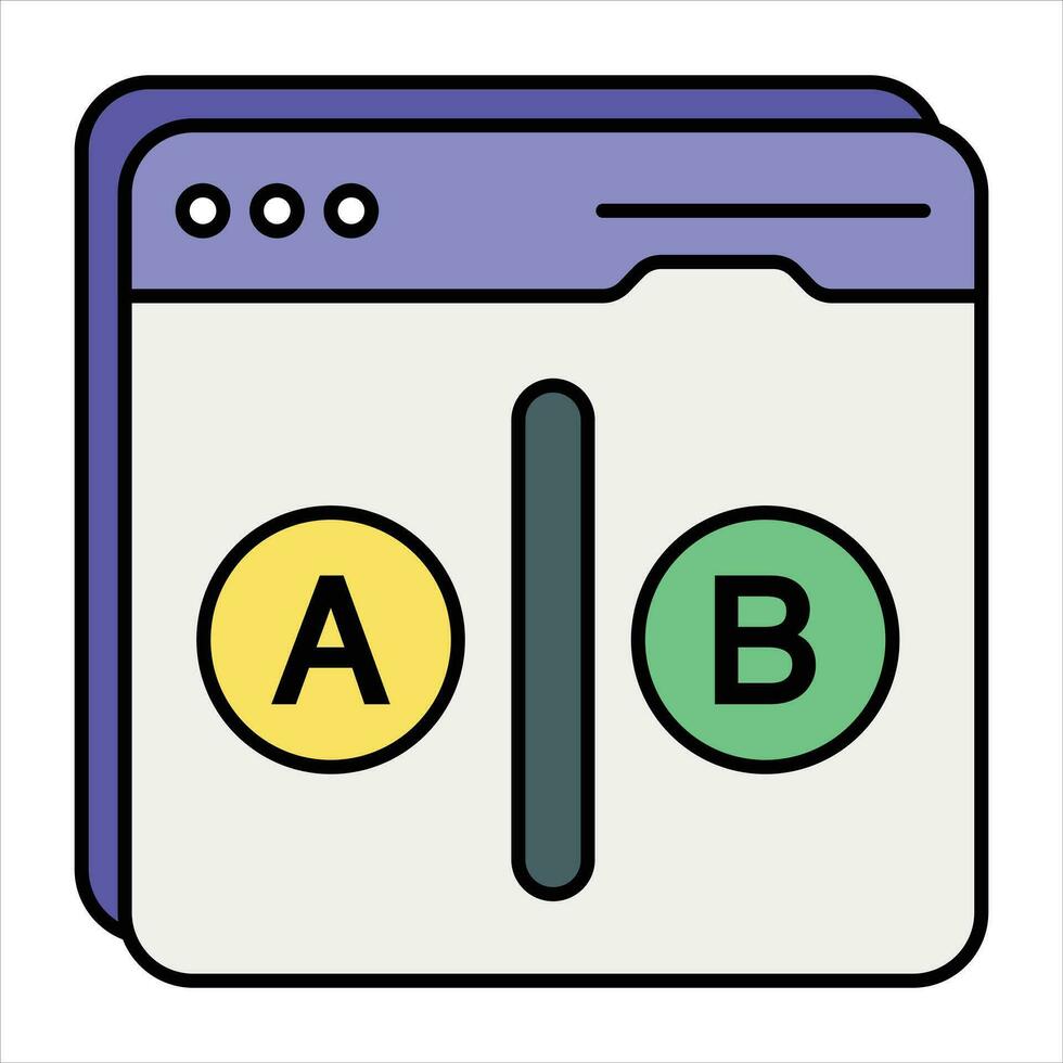 ab testing color outline icon design style vector