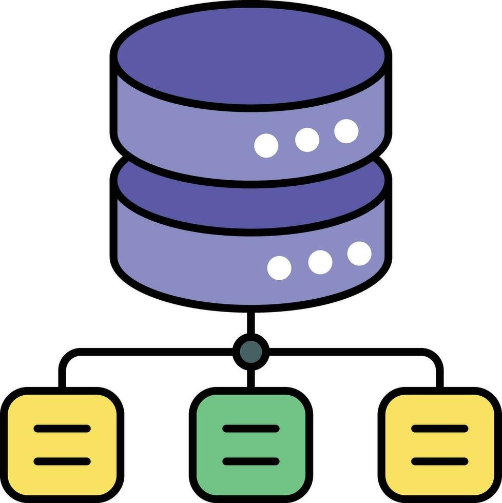 database netwotrkcolor outline icon design style vector