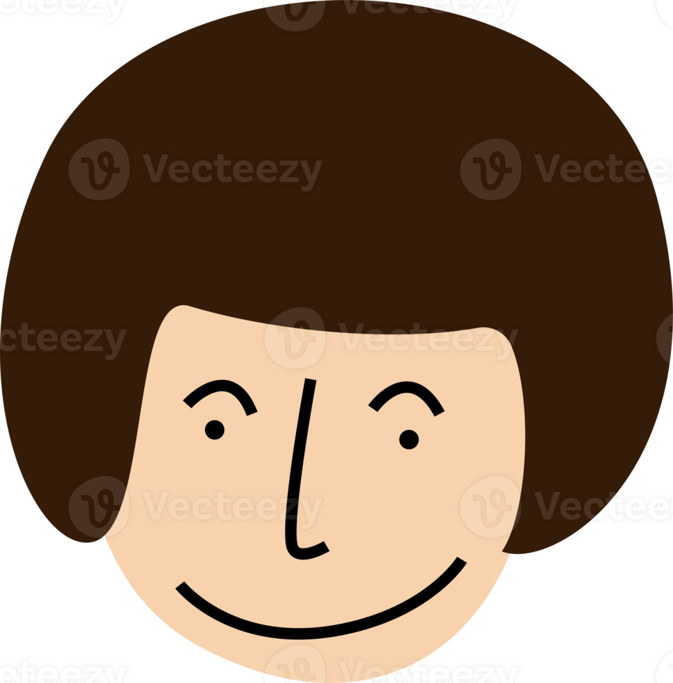 Pretty little girl with brown bob hair and bangs character png