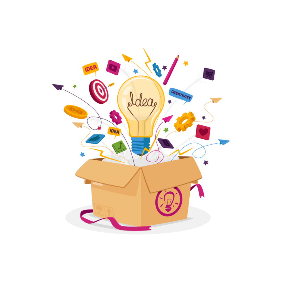 Think outside the box business concept. Generative Ai png