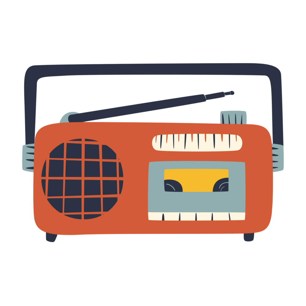 Small Camping Radio With Antenna Generative Ai png