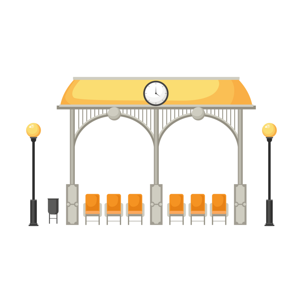 Small railway station Generative Ai png