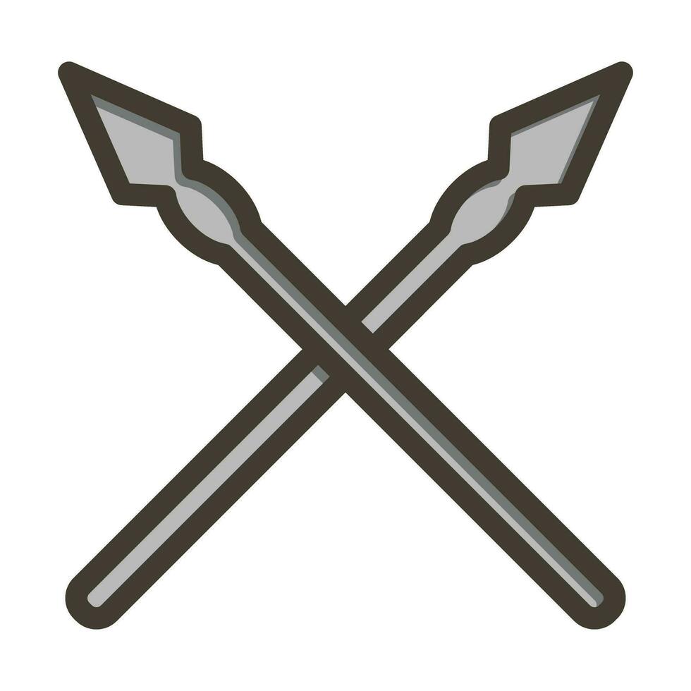 Spear Vector Thick Line Filled Colors Icon For Personal And Commercial Use.