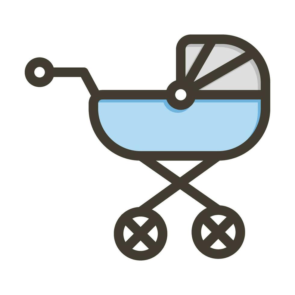 Carriage Vector Thick Line Filled Colors Icon For Personal And Commercial Use.