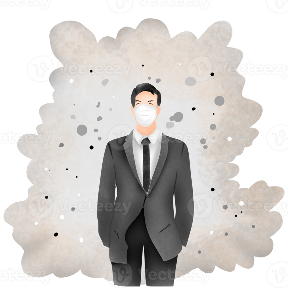 The man in dust pollution png