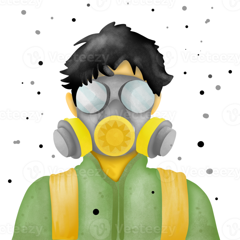 The man in dust pollution png