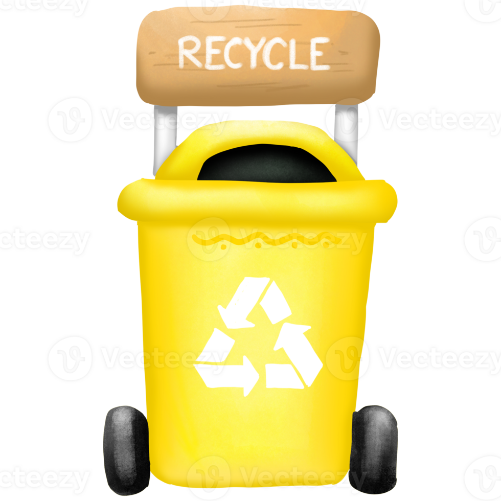 A yellow garbage png
