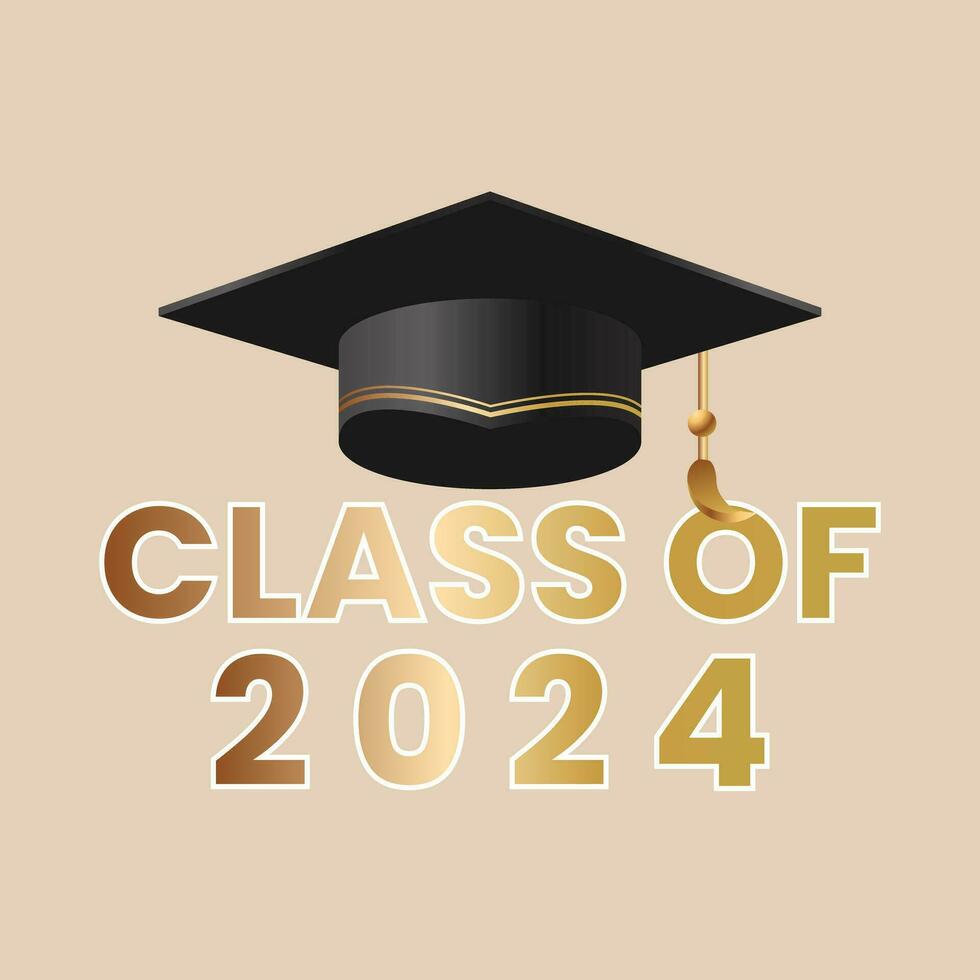 Class of 2024 Graduation Celebration stock illustration Graduation, Congratulating, Greeting Card, Happiness vector