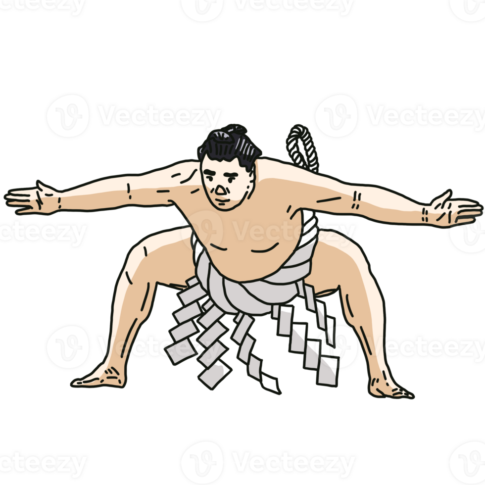illustration of a man play sumo png