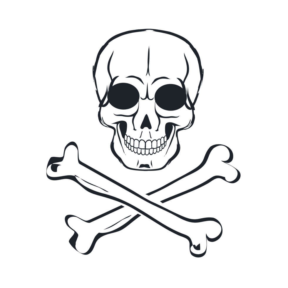 Skull and crossbones Human skull symbolism Generative Ai png