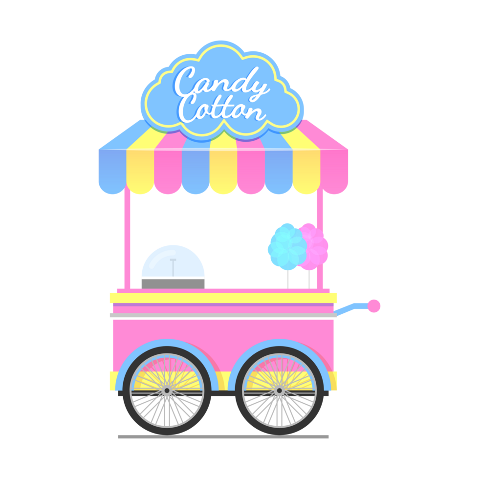 Candy Cotton Wagon Colorful Generative Ai png