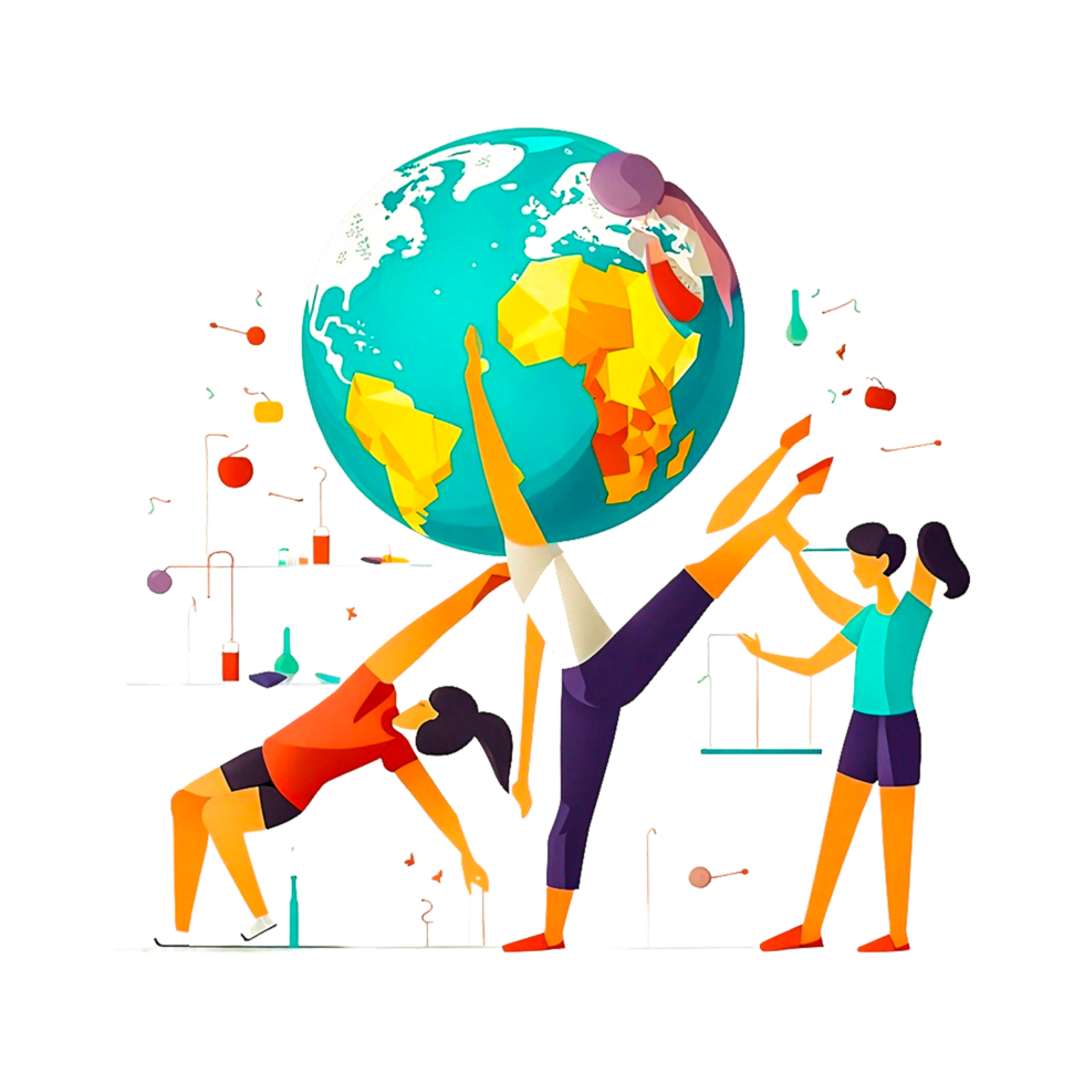 Musicians from various countries and the earth Generative Ai png