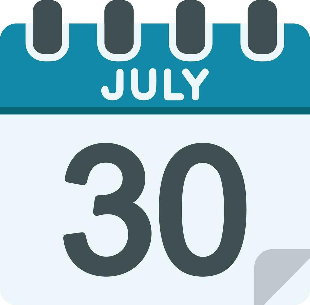 30 julio línea icono vector