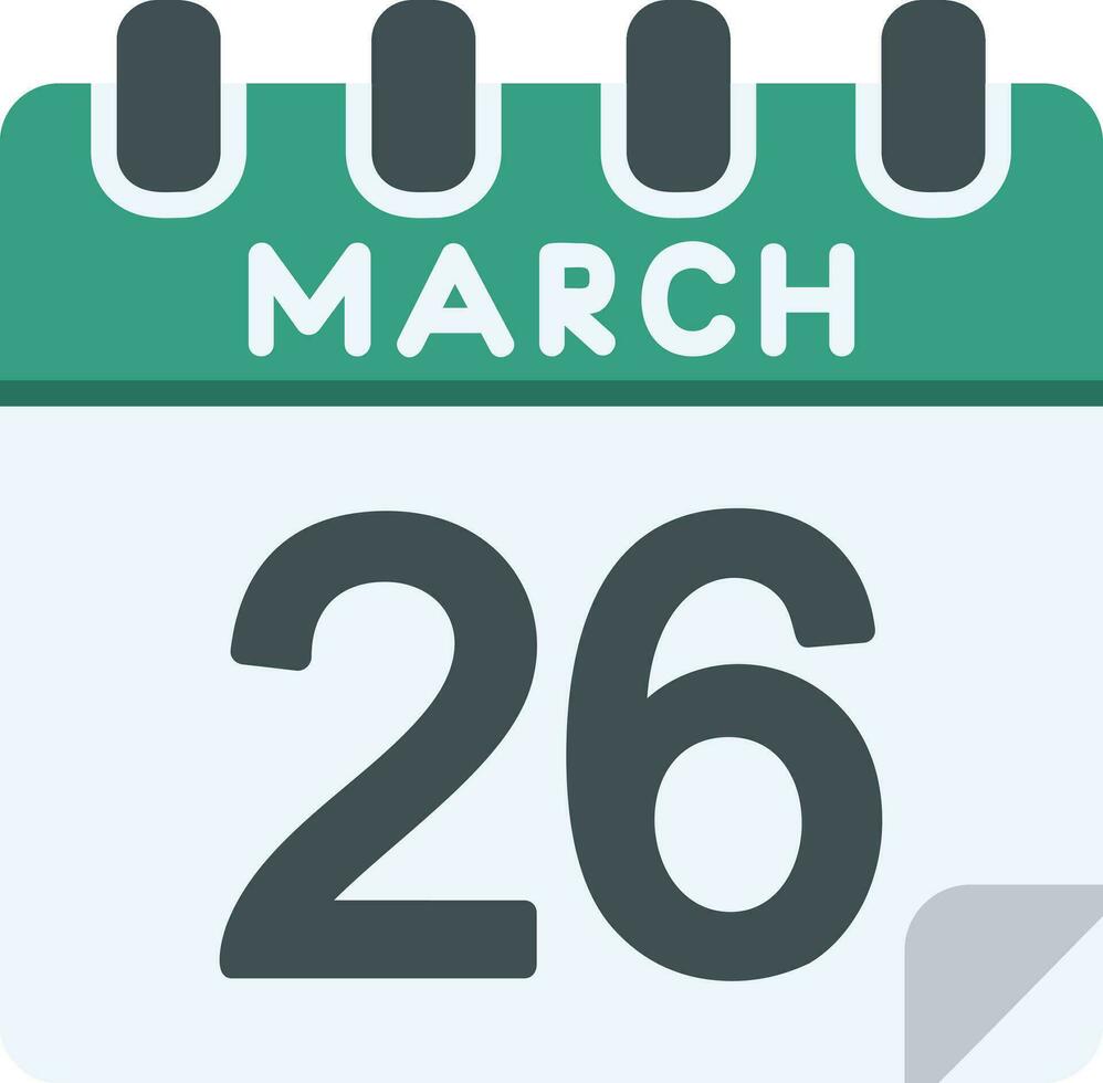 26 marzo línea icono vector