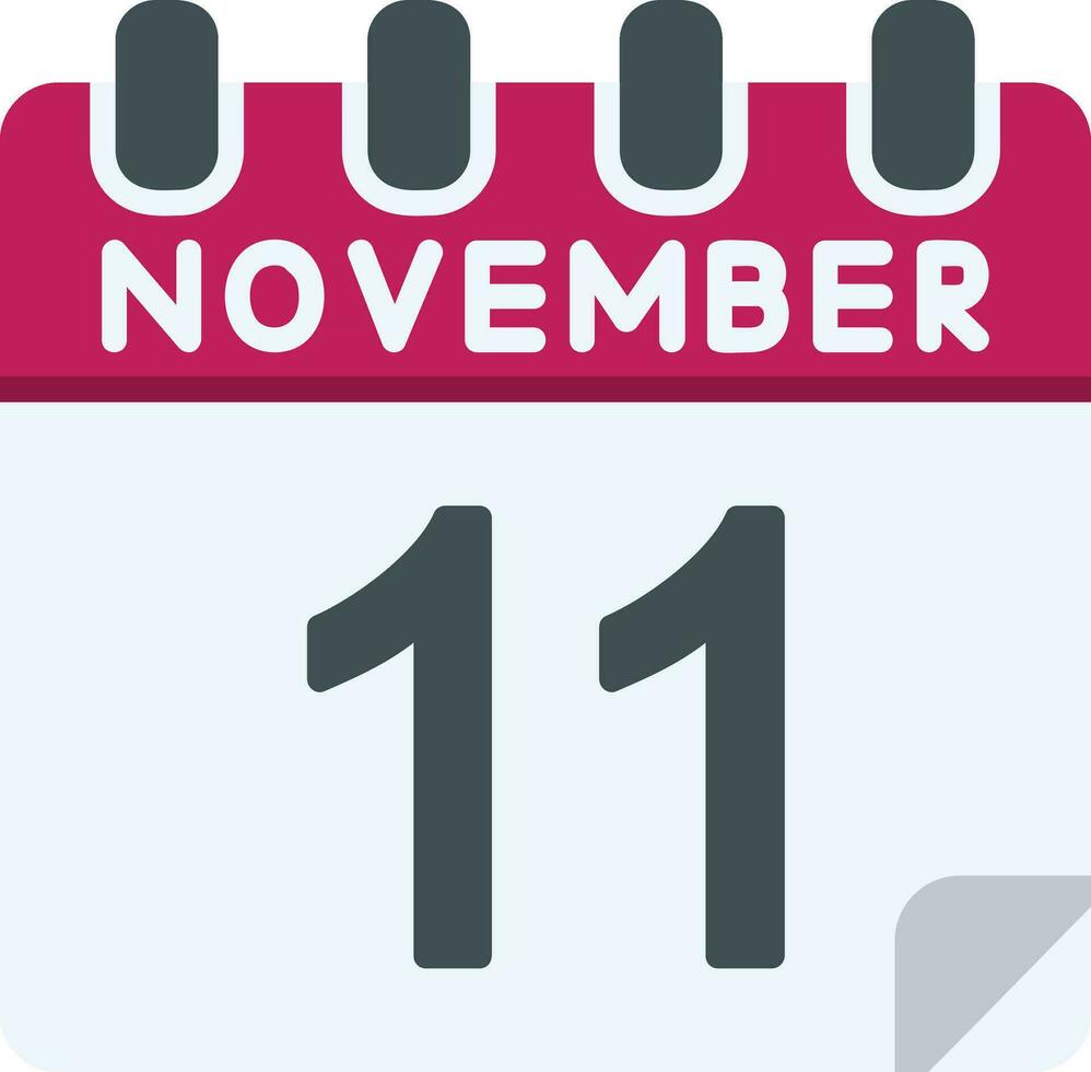 11 noviembre plano icono vector