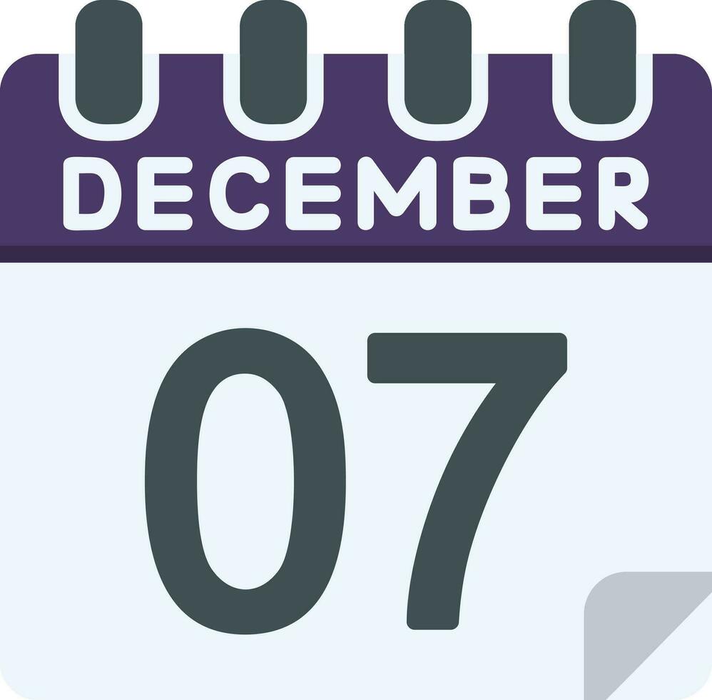 7 December Flat Icon vector