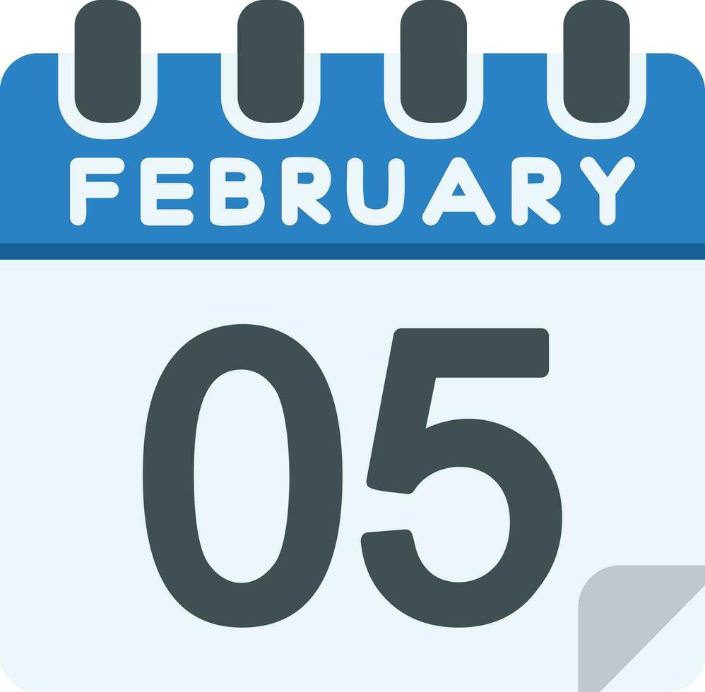 5 February Line Icon vector