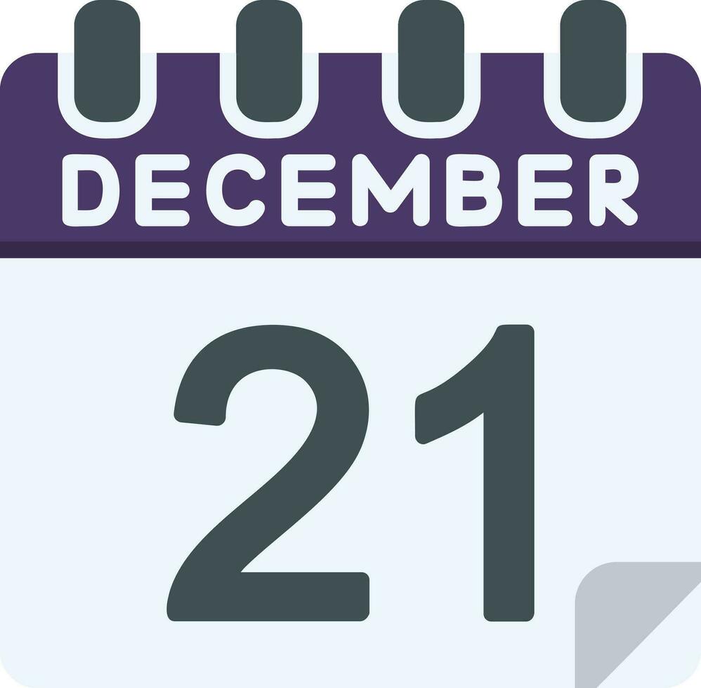 21 diciembre plano icono vector