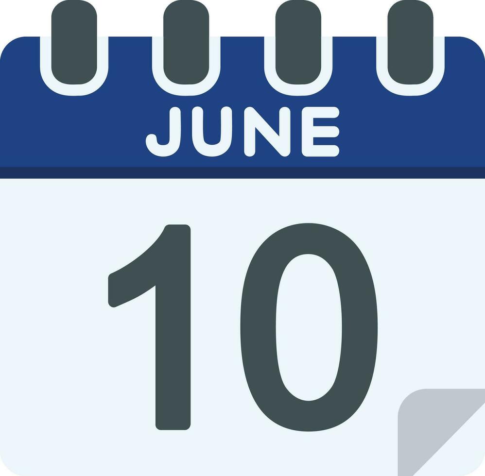 10 June Line Icon vector