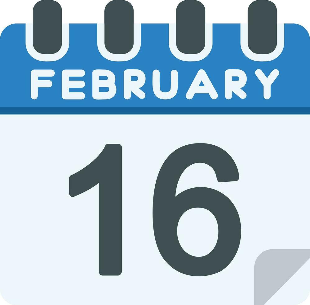 16 February Line Icon vector