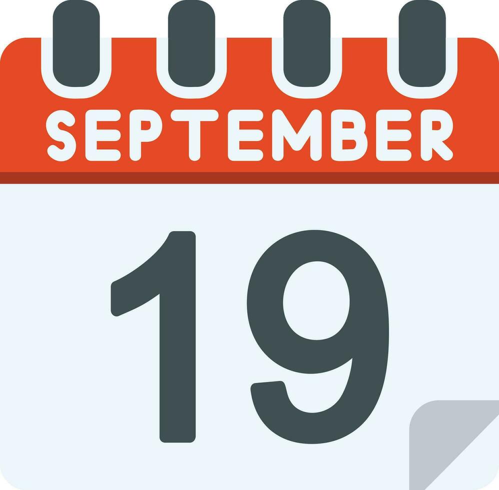 19 September Flat Icon vector